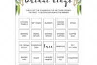 Blank Bridal Shower Bingo Template