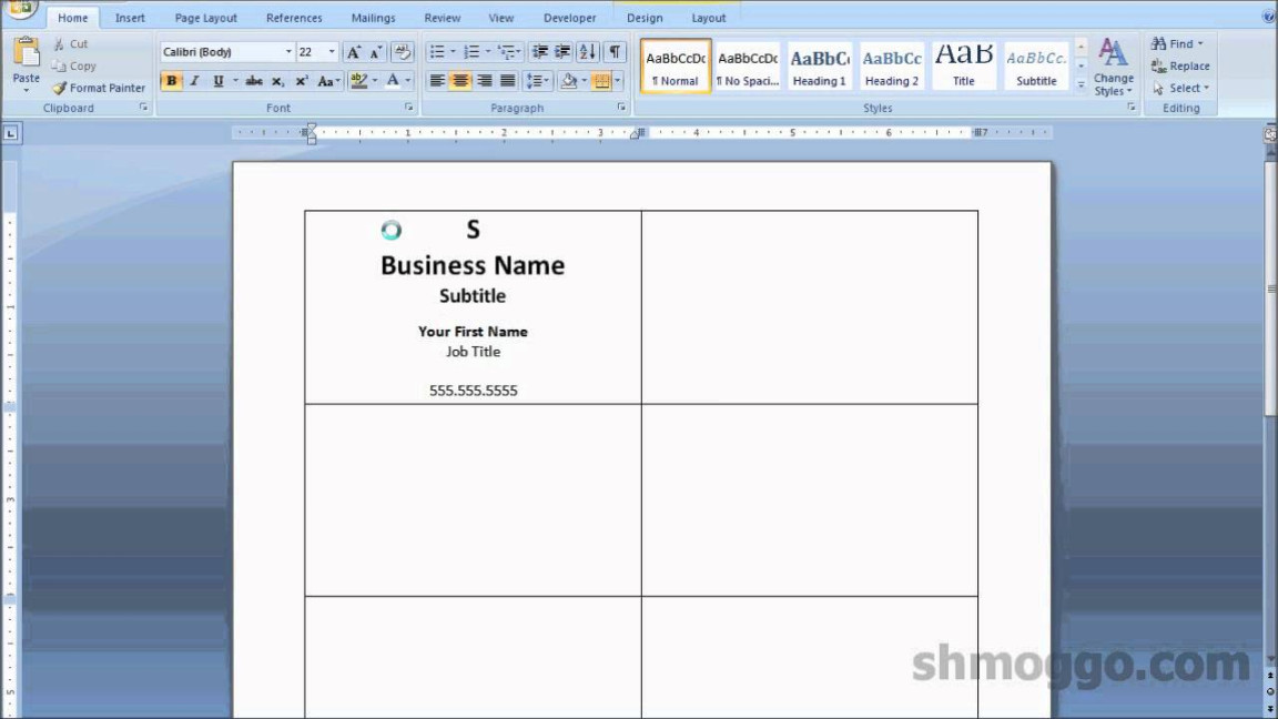 Printing Business Cards in Word  Video Tutorial