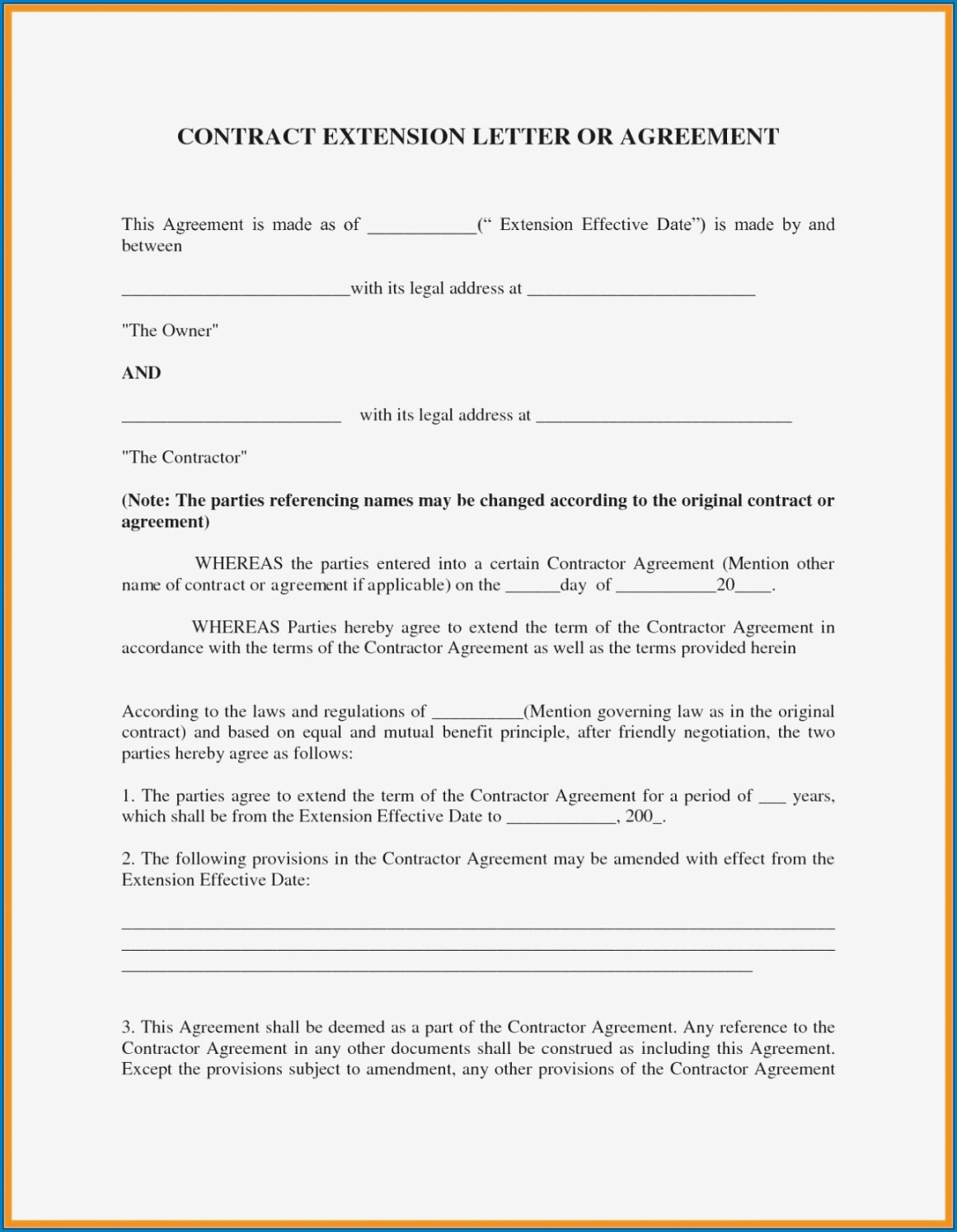 Sample Agreement Letter Between Two Parties