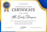 Scholarship Achievement Certificate Template