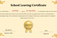 School Leaving Certificate Template