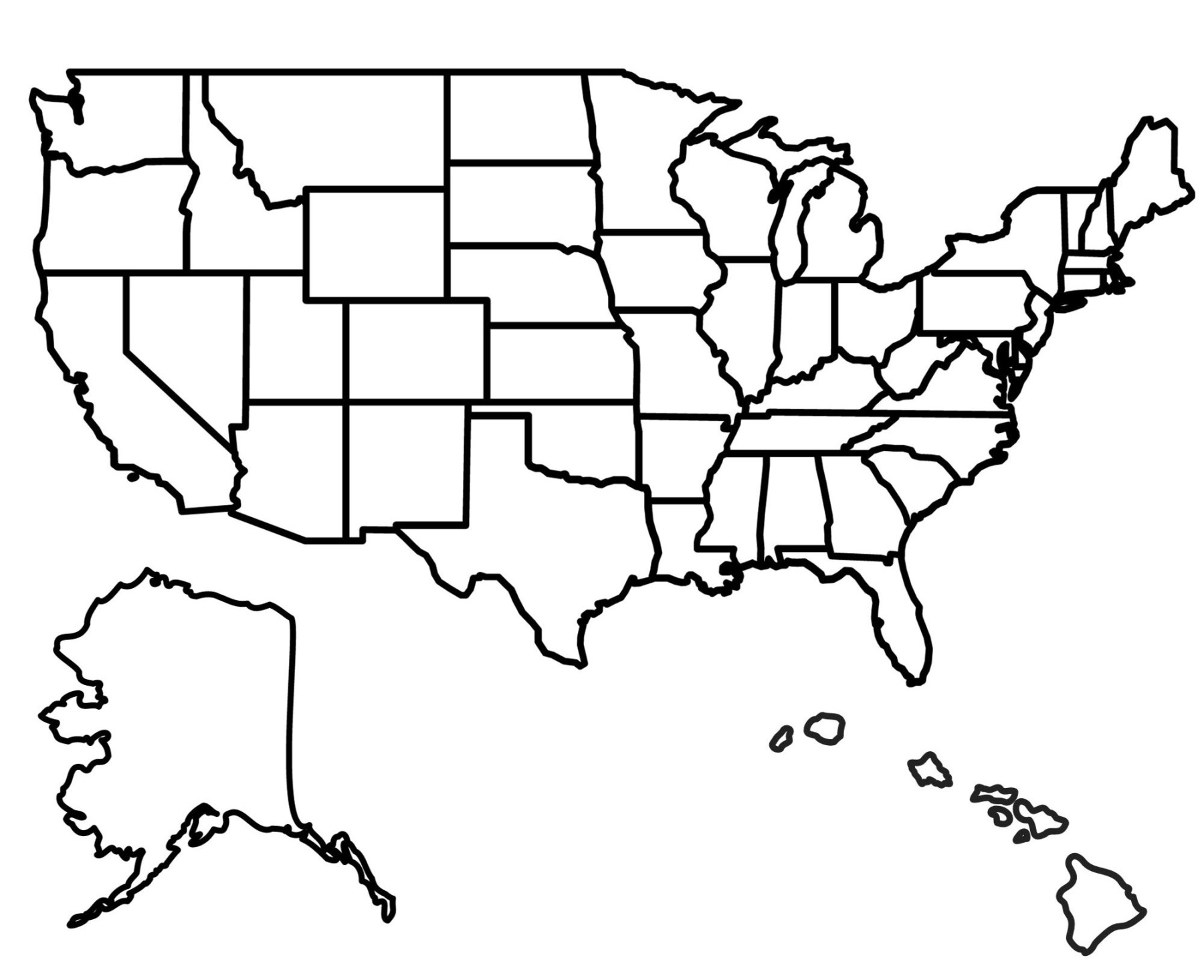 State Outlines: Blank Maps of the  United States - GIS Geography