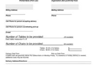 Table And Chair Rental Agreement Template