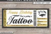 Tattoo Gift Certificate Template