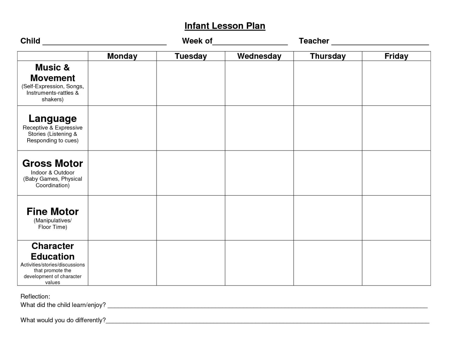 Template Ideas Preschool Lesson Plan Best Templates Free