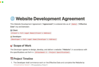 Website Development Agreement Template