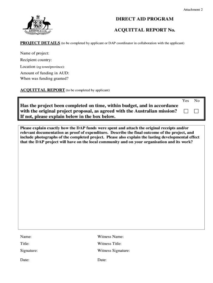 Acquittal Form – Fill Online, Printable, Fillable, Blank with