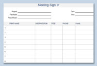 Meeting Attendance Record Sheet