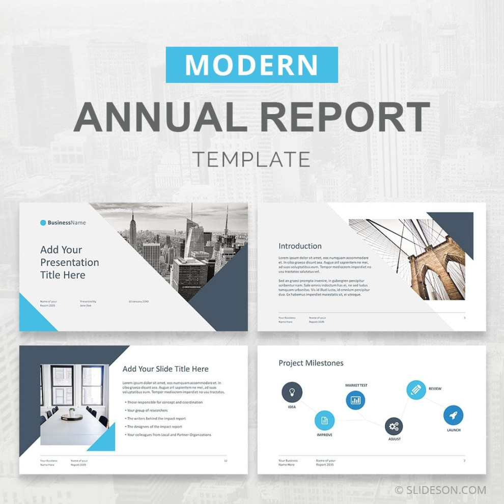 Free Annual Report PowerPoint Template - Slideson