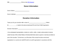 Tax Receipt Template For Charitable Donations