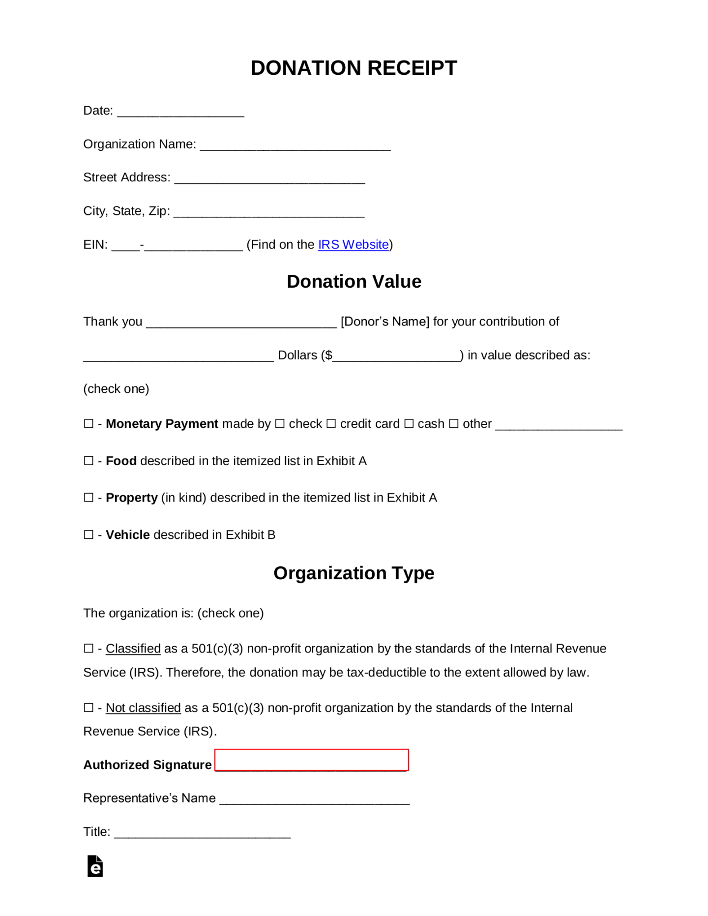 Free Donation Receipt Templates  Samples - PDF  Word – eForms