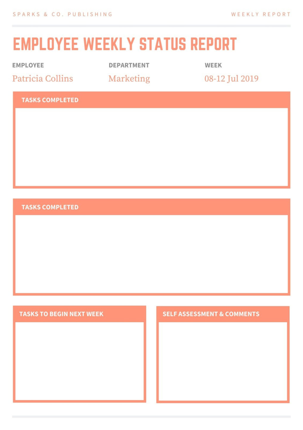 Free printable, customizable weekly report templates  Canva