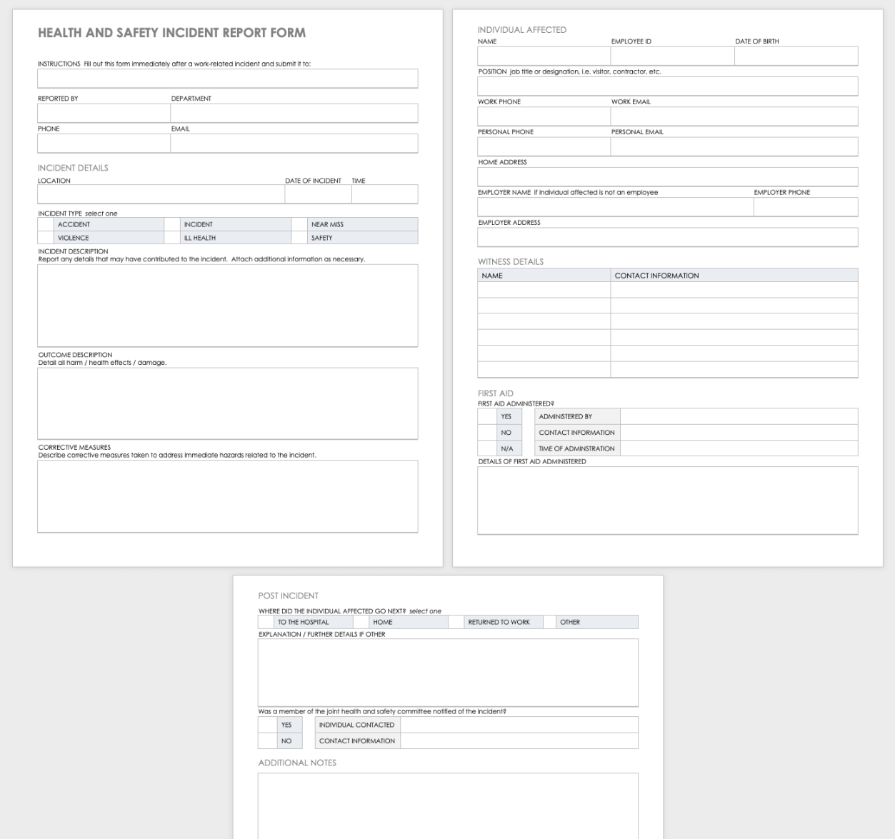 Free Workplace Accident Report Templates  Smartsheet