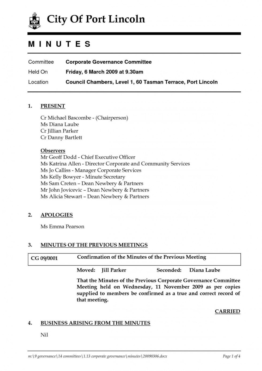 Informal Meeting Agenda Template