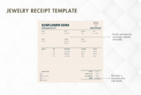 Jewelry Purchase Receipt Template