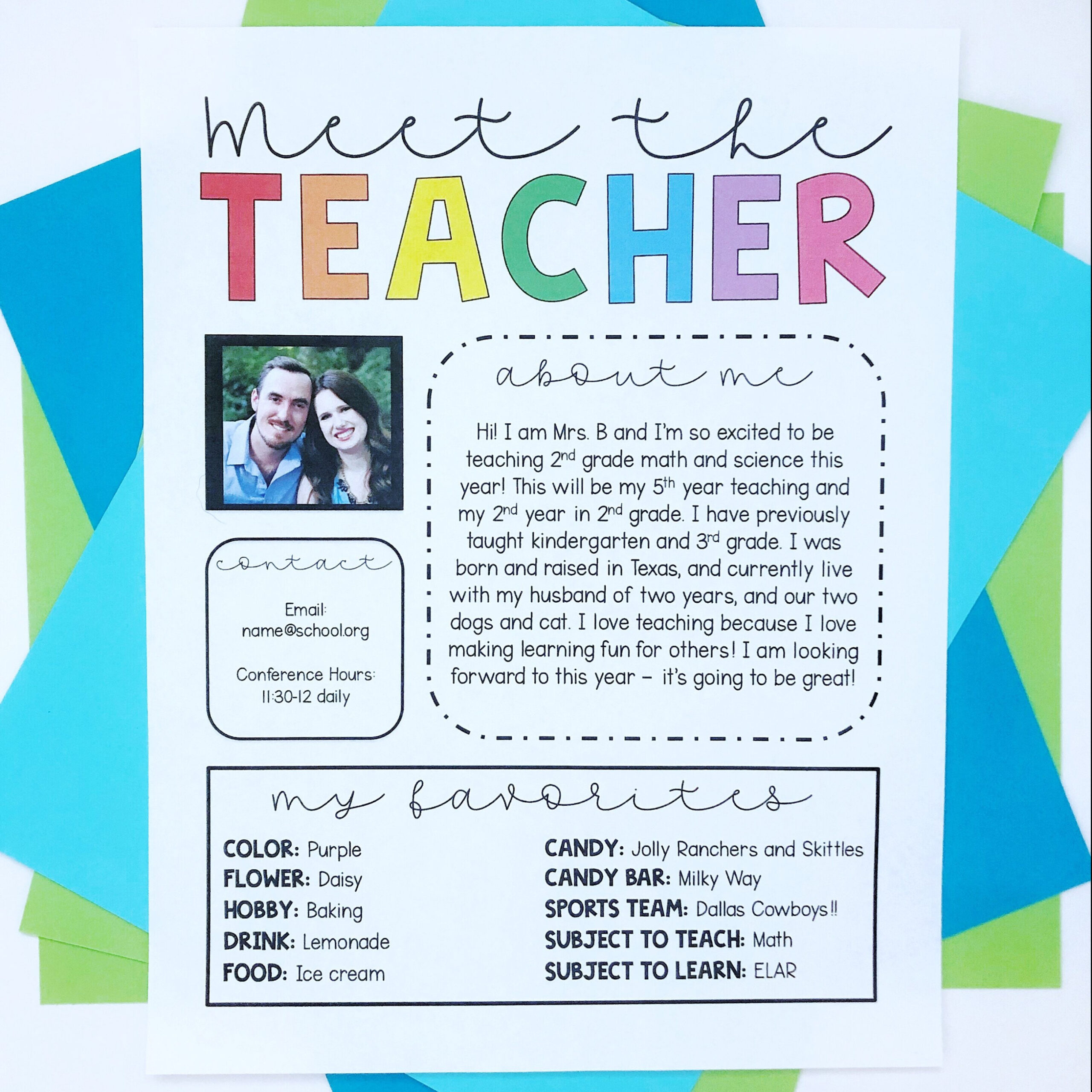 Meet the Teacher Handout & Tips for Success (+ FREEBIE)