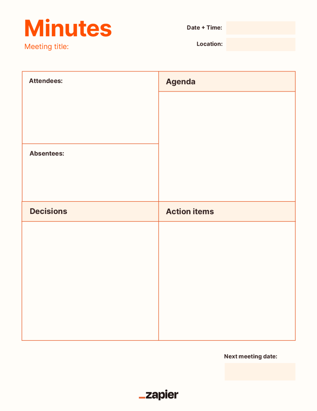 meeting minutes templates for more productive meetings  Zapier