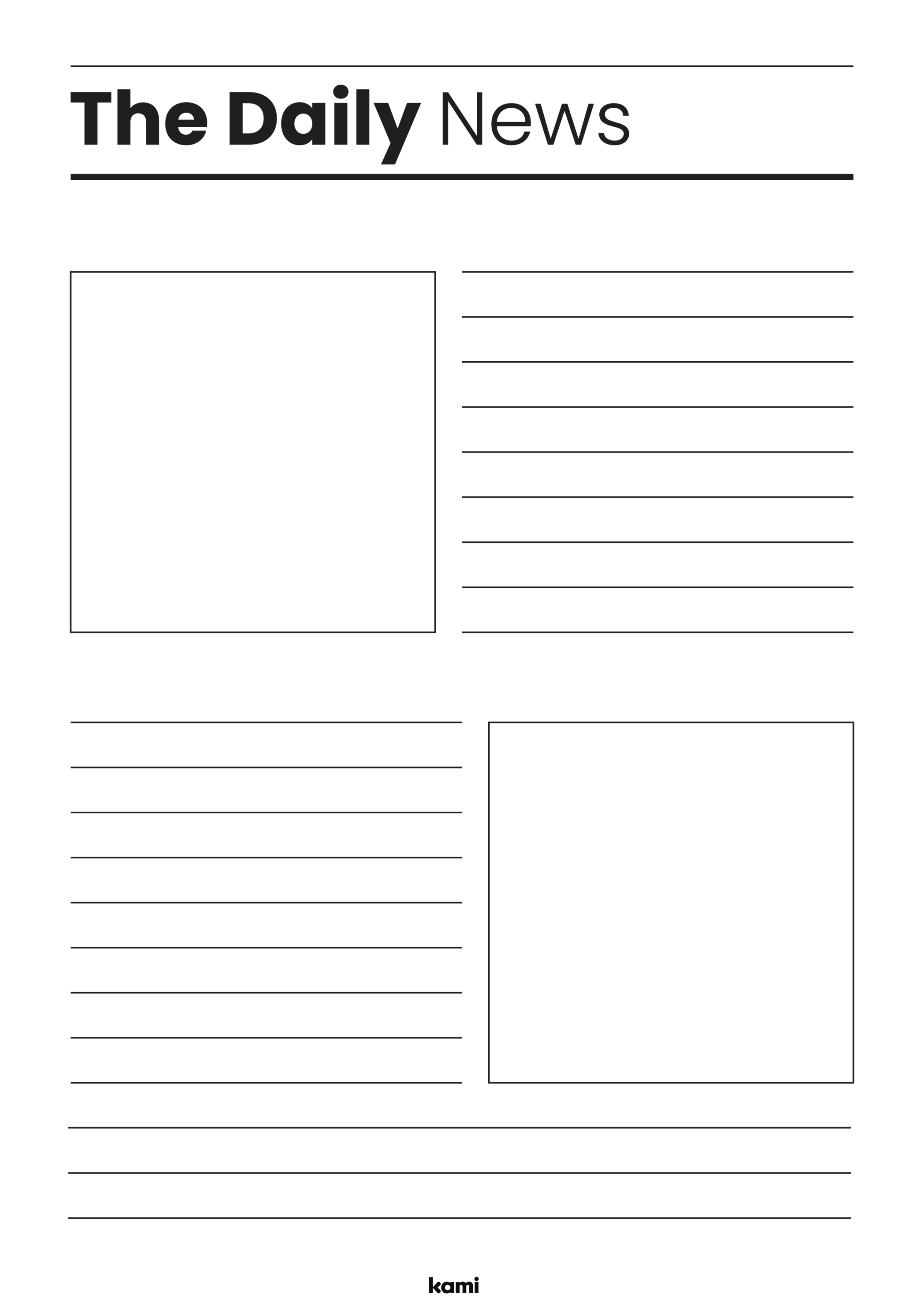 Newspaper Template for Teachers  Perfect for grades th, th