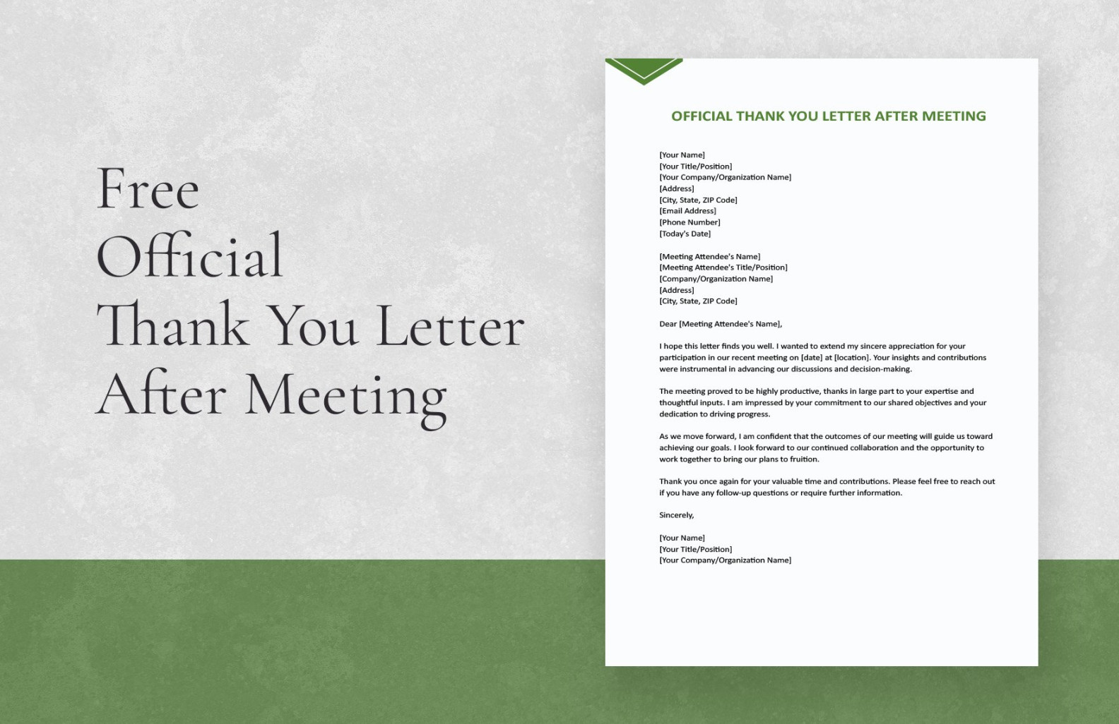 Official Thank You Letter After Meeting in Word, Google Docs