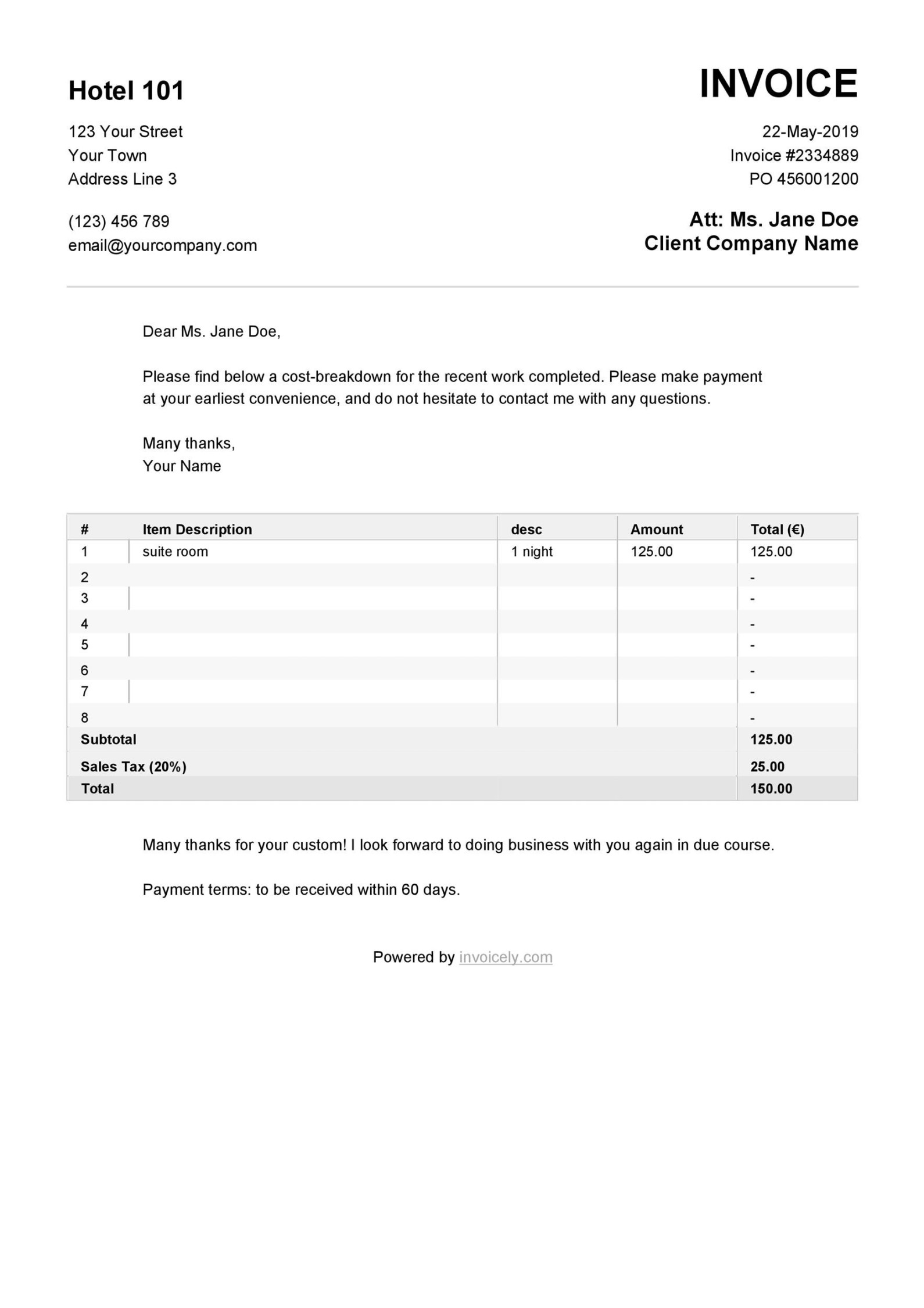 [Real & Fake] Hotel Receipt Templates ᐅ TemplateLab