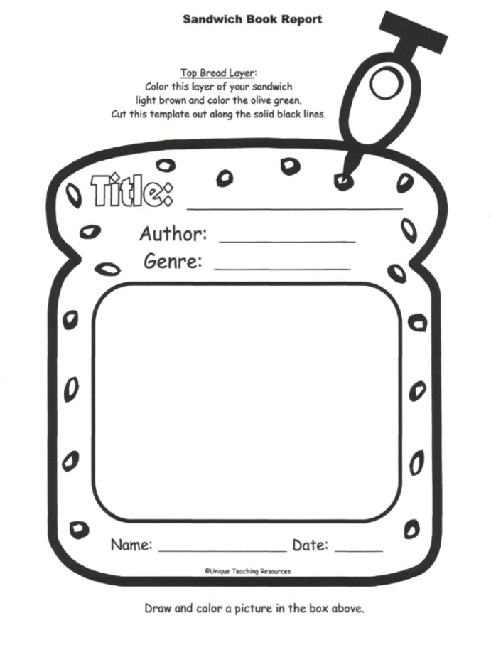 SANDWICH - Book Report Template  PDF  PDF  Bread Dishes  Sandwich